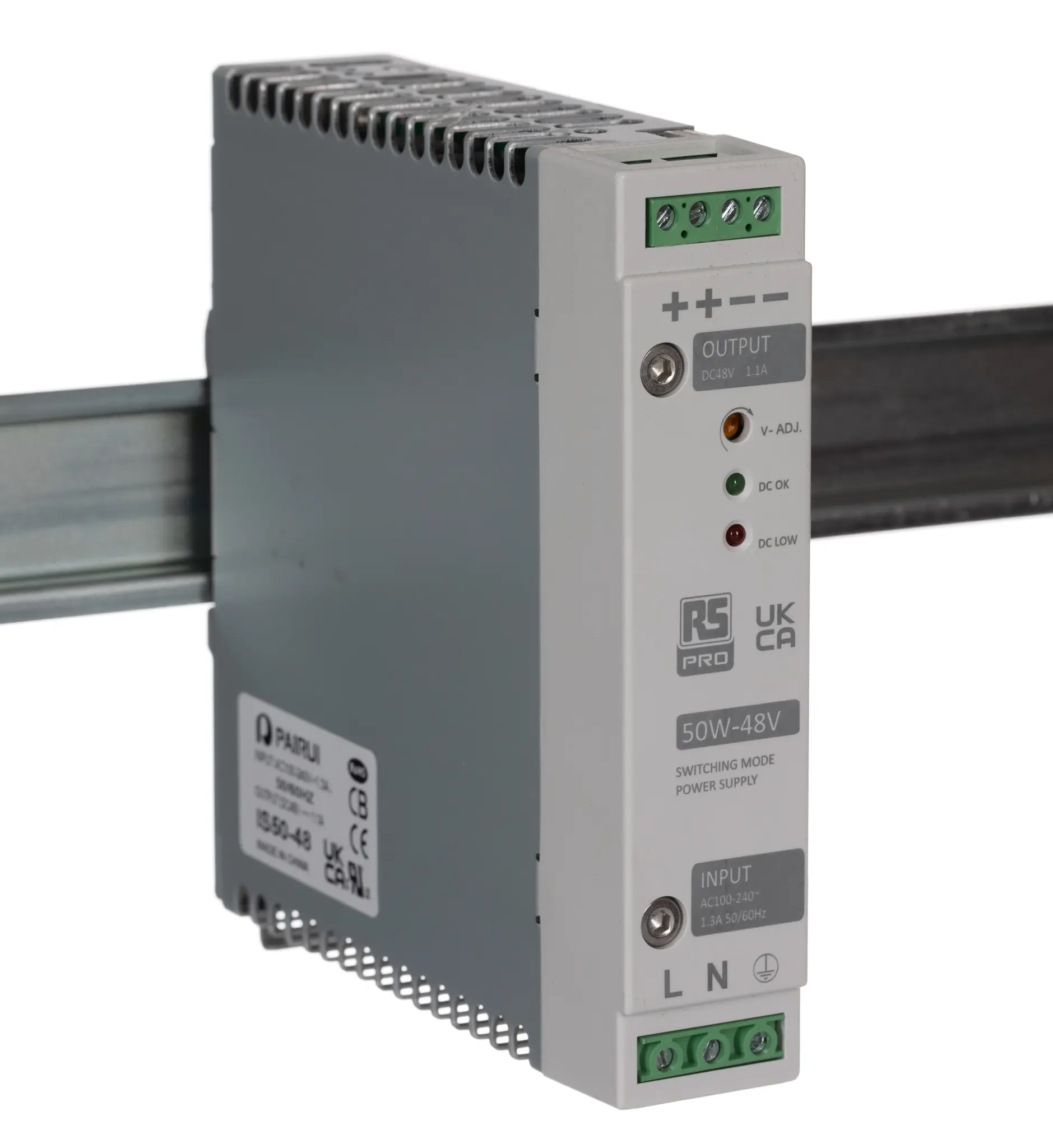 RS PRO DIN-Schienen Netzteil Getaktet 48V dc / 1.1A 50W 230V ac