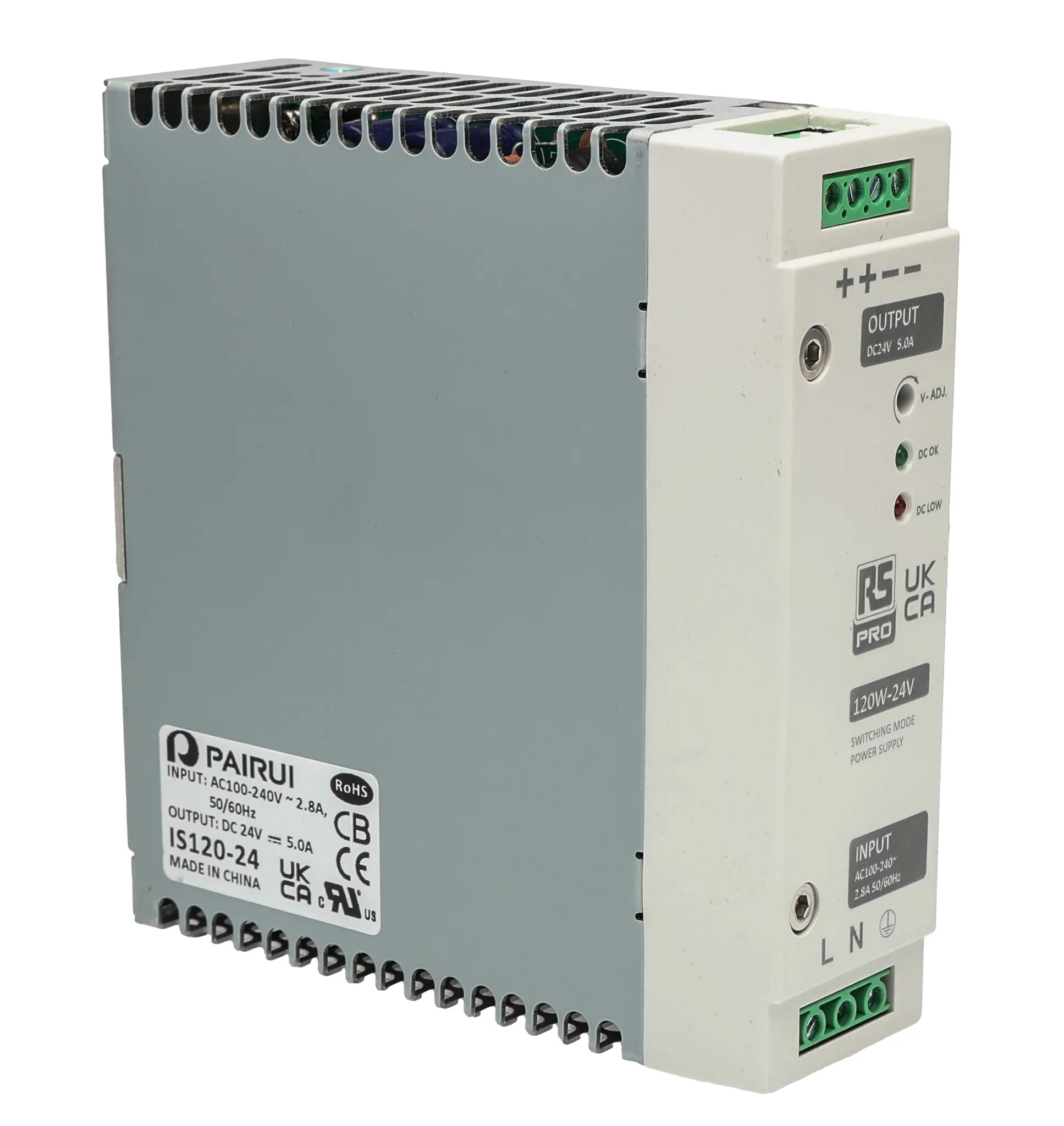 Produktfoto 1 von RS PRO DIN-Schienen Netzteil Getaktet 24V dc / 5A 120W 230V ac