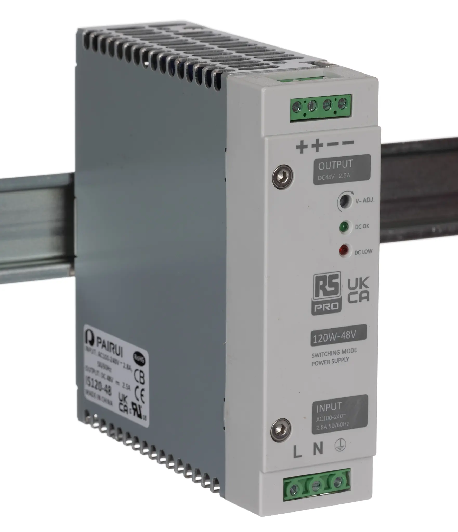 Produktfoto 1 von RS PRO DIN-Schienen Netzteil Getaktet 48V dc / 2.5A 120W 230V ac