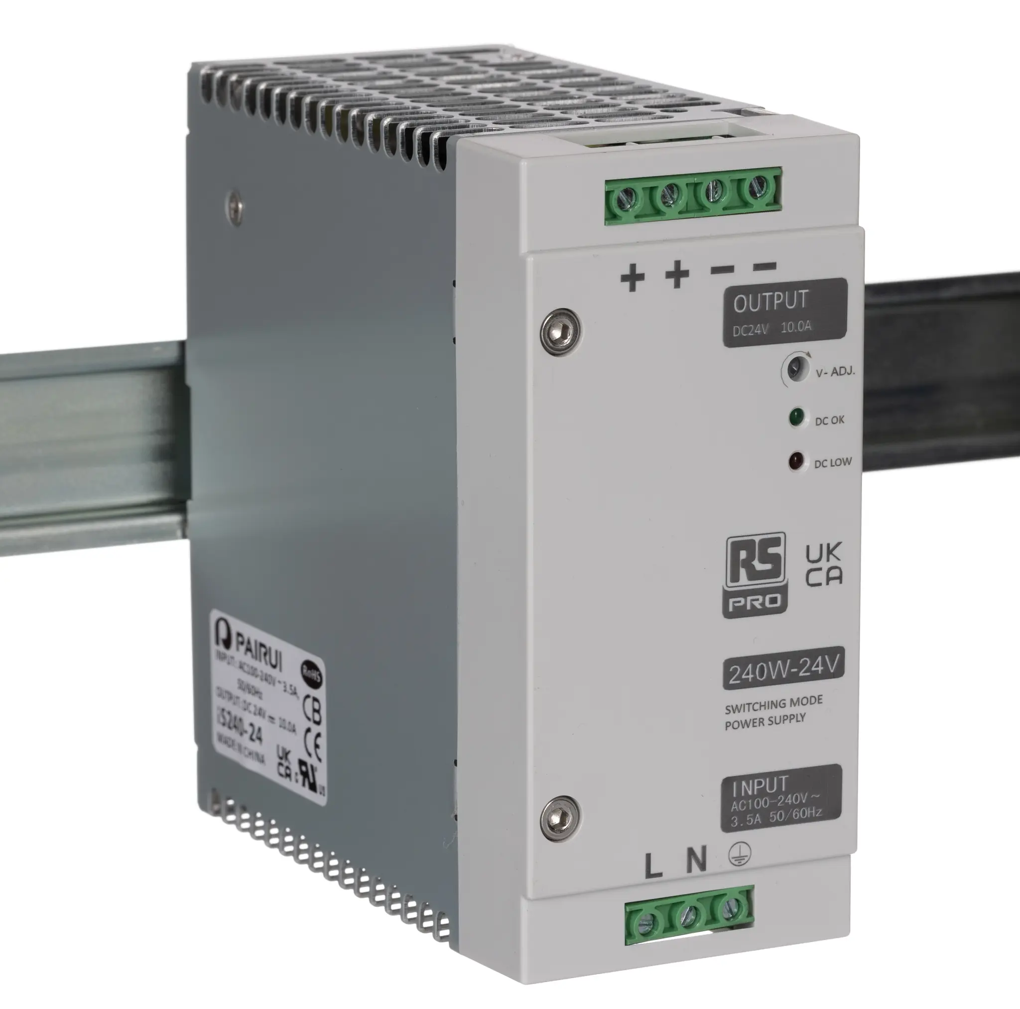 Produktfoto 1 von RS PRO DIN-Schienen Netzteil Getaktet 24V dc / 10A 240W 230V ac