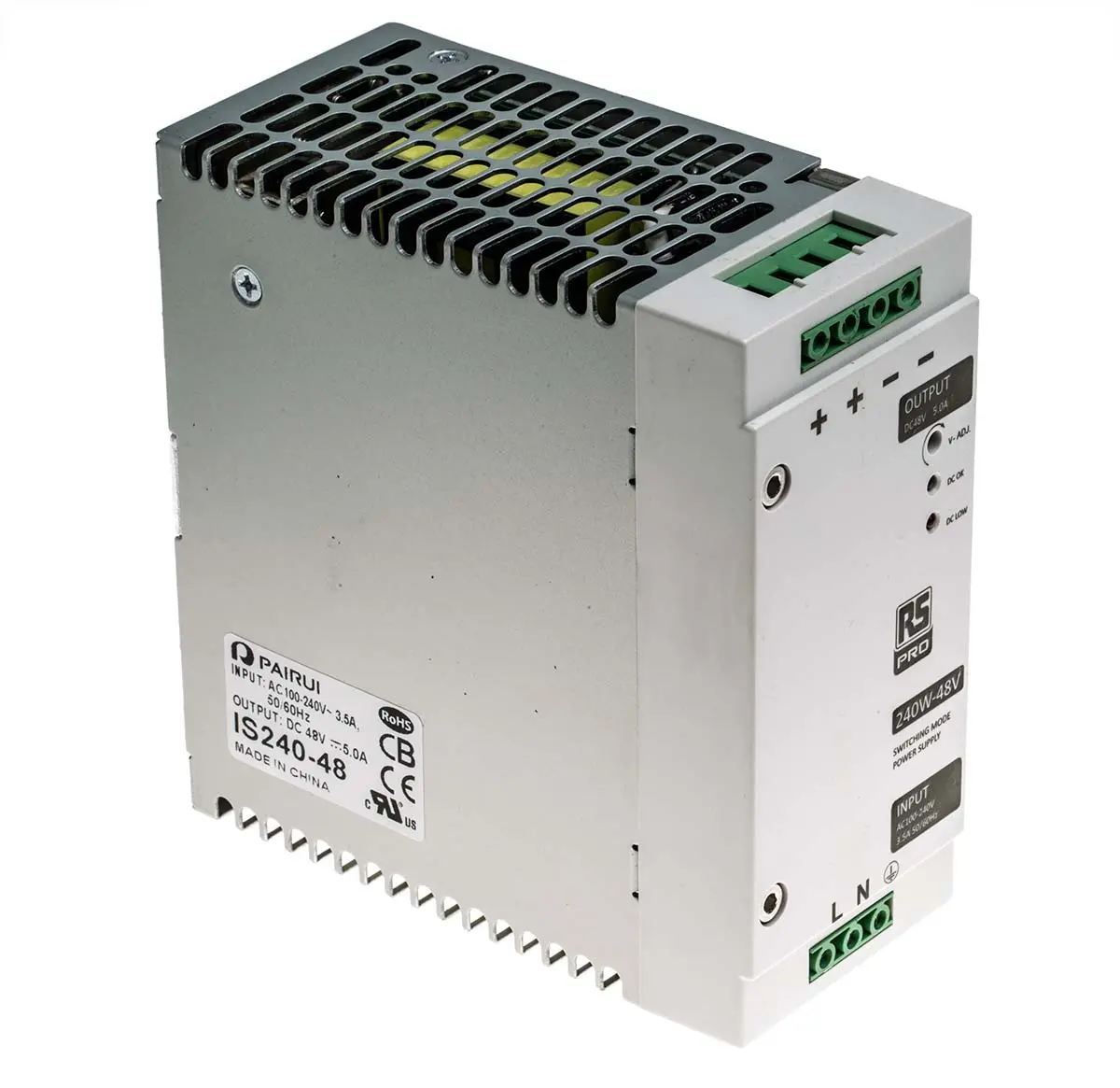Produktfoto 1 von RS PRO DIN-Schienen Netzteil Getaktet 48V dc / 5A 240W 230V ac