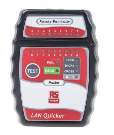Produktfoto 1 von RS PRO Netzwerktester Tonsignal, Kabelprüfgerät, RJ45, STP, UTP