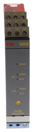 Produktfoto 1 von PR Electronics Trennbarriere 2-kanalig Impuls 21.6 V ac, 253 V ac, 19.2V dc, 300 V dc ATEX