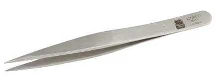 Produktfoto 1 von RS PRO Edelstahl Pinzette, 120mm, Spitze Flach Antimagnetisch 1-teilig
