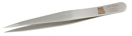Produktfoto 1 von RS PRO Edelstahl Pinzette, 90mm, Spitze Flach Antimagnetisch 1-teilig