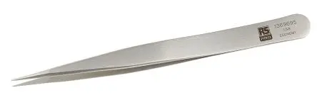 Produktfoto 1 von RS PRO Edelstahl Pinzette, 120mm, Spitze Fein, Gerade Antimagnetisch 1-teilig