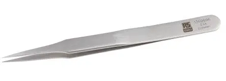 Produktfoto 1 von RS PRO Edelstahl Pinzette, 120mm, Spitze Flach Antimagnetisch 1-teilig