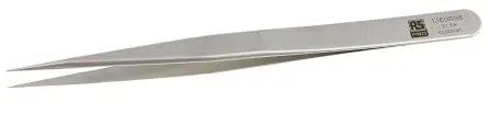 Produktfoto 1 von RS PRO Edelstahl Pinzette, 135mm, Spitze Sehr scharf Antimagnetisch 1-teilig