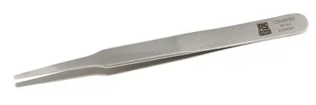 Produktfoto 1 von RS PRO Edelstahl Pinzette, 120mm, Spitze Flach, Rund, Gerade, Fein Antimagnetisch 1-teilig
