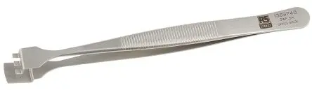 Produktfoto 1 von RS PRO Edelstahl Pinzette, 125mm, Spitze Geknickt Antimagnetisch 1-teilig