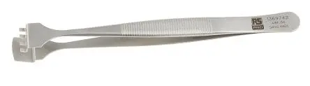 Produktfoto 1 von RS PRO Edelstahl Pinzette, 125mm, Spitze Geknickt Antimagnetisch 1-teilig