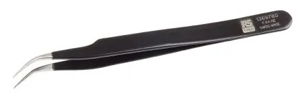 Produktfoto 1 von RS PRO Edelstahl Pinzette, 120mm, Spitze Fein, Gebogen Antimagnetisch 1-teilig ESD-Sicherheit