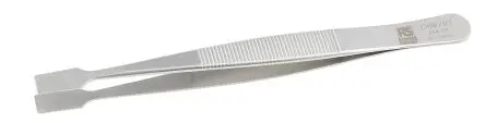 Produktfoto 1 von RS PRO Edelstahl Pinzette, 120mm, Spitze Flach Antimagnetisch 1-teilig