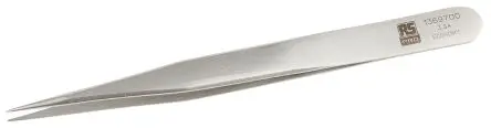 Produktfoto 1 von RS PRO Edelstahl Pinzette, 125mm, Spitze Gerade, Spitz, Fein Antimagnetisch 1-teilig