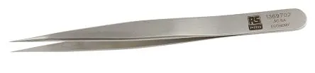 Produktfoto 1 von RS PRO Edelstahl Pinzette, 110mm, Spitze Fein, Spitz, Gerade Antimagnetisch 1-teilig