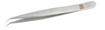 Produktfoto 1 von RS PRO Edelstahl Pinzette, 110mm, Spitze Geknickt, Spitz, Fein Antimagnetisch 1-teilig