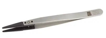 Produktfoto 1 von RS PRO CFK Pinzette, 130mm, Spitze Fase, Gerade, Stabil, Dicke Antimagnetisch 1-teilig ESD-Sicherheit