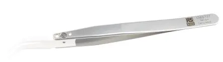 Produktfoto 1 von RS PRO Edelstahl Pinzette, 130mm, Spitze Gebogen, Fein Antimagnetisch 1-teilig