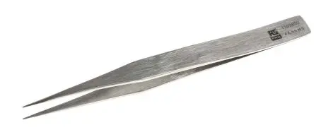 Produktfoto 1 von RS PRO Edelstahl Pinzette, 130mm, Spitze Spitz, Fein, Gerade Antimagnetisch 1-teilig