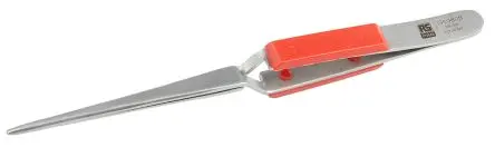 Produktfoto 1 von RS PRO Edelstahl Pinzette, 165mm, Spitze Geriffelt, Gerade, Rund, Abgerundet Antimagnetisch 1-teilig