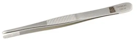 Produktfoto 1 von RS PRO Edelstahl Pinzette, 120mm, Spitze Abgerundet Antimagnetisch 1-teilig
