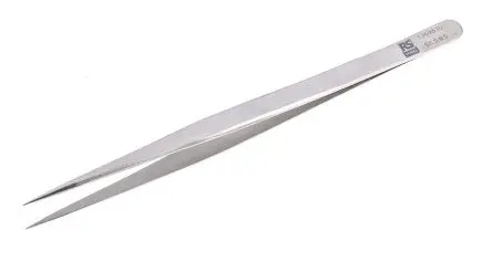 Produktfoto 1 von RS PRO Edelstahl Pinzette, 140mm, Spitze Extra Fein Antimagnetisch 1-teilig
