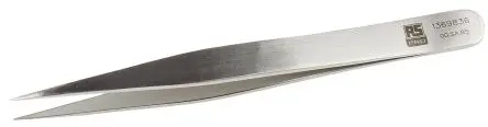 Produktfoto 1 von RS PRO Edelstahl Pinzette, 120mm, Spitze Flach Antimagnetisch 1-teilig