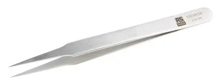 Produktfoto 1 von RS PRO Edelstahl Pinzette, 120mm, Spitze Flach Antimagnetisch 1-teilig