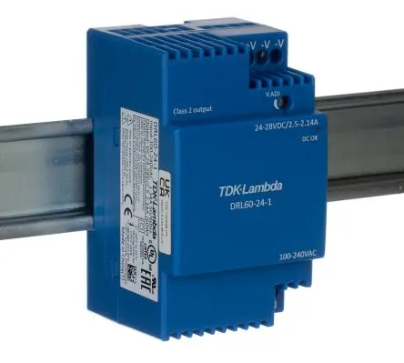 Produktfoto 1 von TDK-Lambda DRL-60 DIN-Schienen Netzteil Geschalteter Modus 264V ac AC / 2.5 A 24V dc DC 60 W
