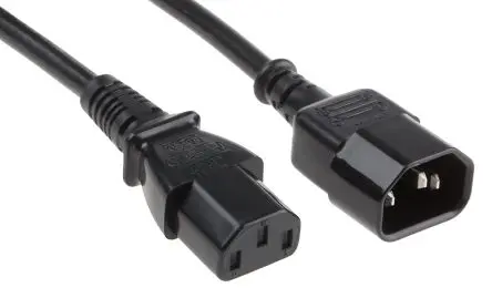 Produktfoto 1 von RS PRO Netzkabel, A Gerade, B Gerade, 10 m Schwarz Polyvinylchlorid, 250V