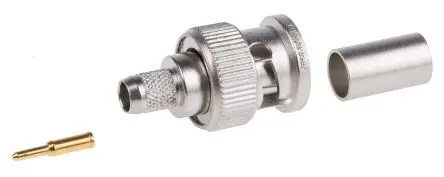 Telegärtner BNC Stecker Koaxialsteckverbinder BNC-Steckverbinder, Kabel, für RG59B/U-Kabel, 75 Ω Crimpbefestigung,