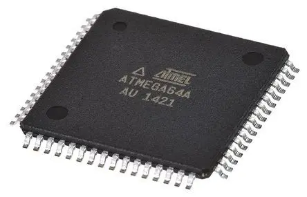 Produktfoto 1 von Microchip Mikrocontroller ATMEGA64A AVR 8 bit Oberfläche 64kB Flash TQFP 64-Pin 16 MHz 4 kB RAM