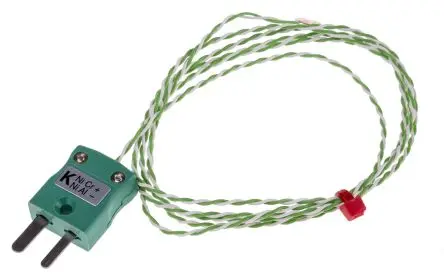 Produktfoto 1 von RS PRO RS219/1016 Kupfer Kupferscheiben-Thermoelement Typ K, Ø 6.35 mm x 1 m 0 °C → 200 °C
