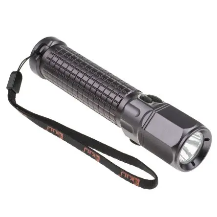 Produktfoto 1 von RS PRO Wiederaufladbar Taschenlampe LED Schwarz, 157 lm, 156 mm ATEX-Zulassung