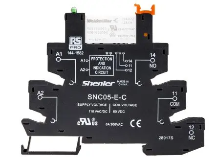 Produktfoto 1 von RS PRO RNC Interface Relais 110V ac, 1-poliger Umschalter DIN-Hutschiene 8A