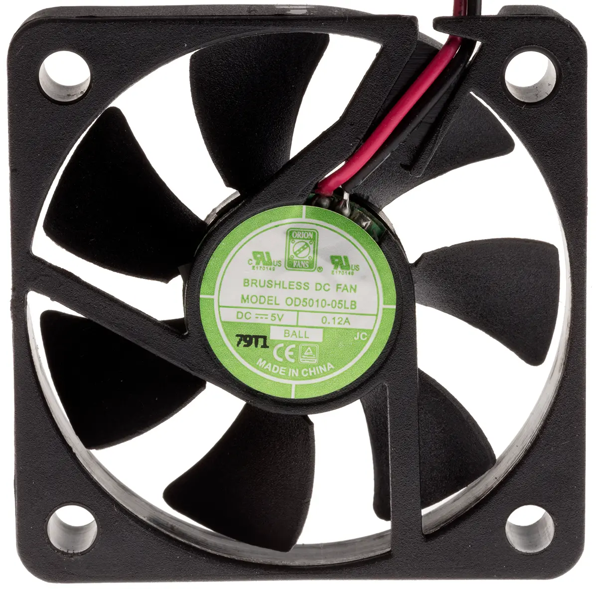 Produktfoto 1 von RS PRO DC-Axiallüfter, Kugellager, 5 V dc / 450mW, 50 x 50 x 10mm, 3900U/min, 15.3m³/h