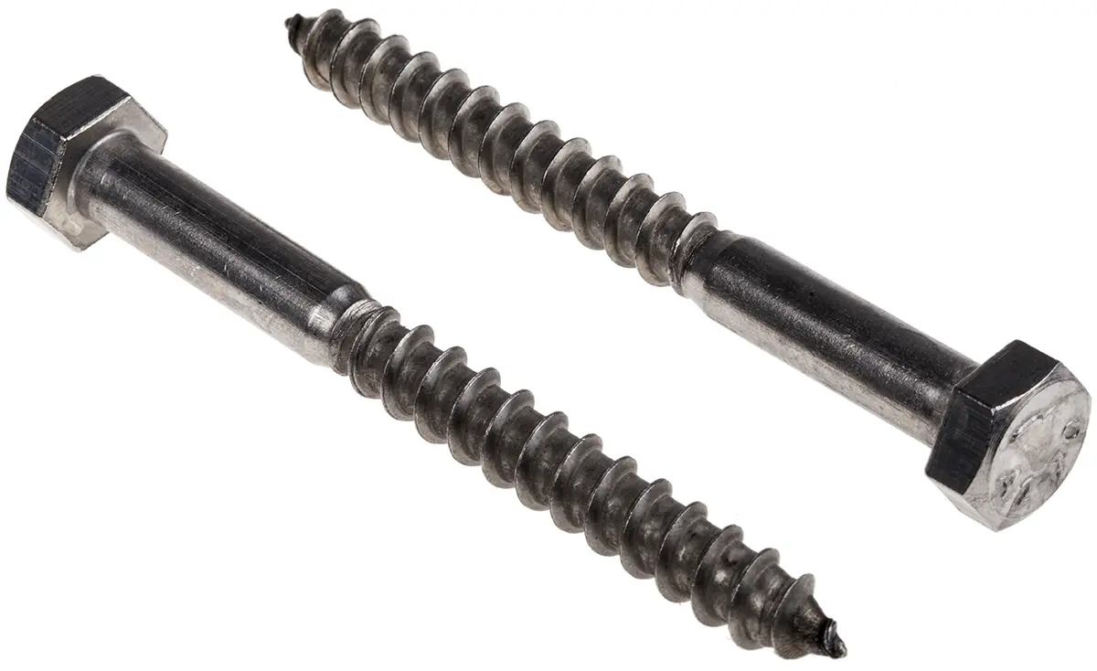 Produktfoto 1 von RS PRO Holzschrauben Sechskant, Edelstahl, M8 x 80 mm