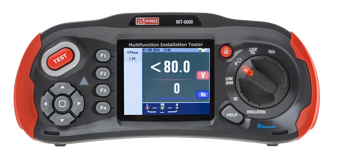 Produktfoto 1 von RS PRO MT-6600 Multifunktionsprüfgerät Phase-zu-Erde autom.RCD Test Ohne Auslösung 1000V RCD Rampentest 1000V max.