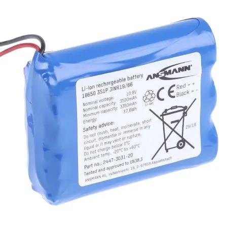 Produktfoto 1 von Ansmann Li-Ion Akkupack, 3-Zellen 10.905 V / 3.5 Ah