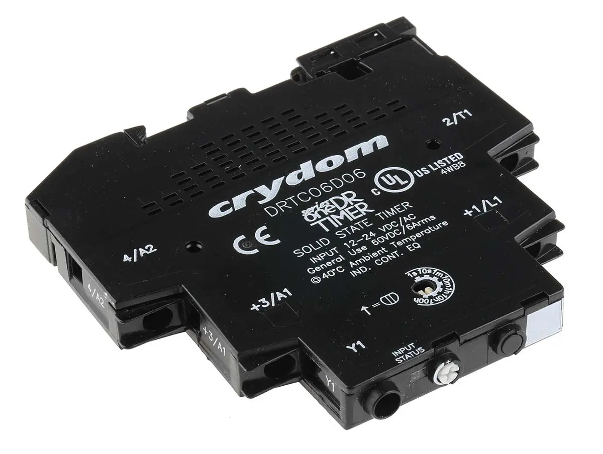 Produktfoto 1 von Sensata Crydom SeriesOneDR Zeitrelais, DIN-Schienen, 0.1 s → 100h, 12 → 24V ac/dc, 2 Kont. Einfach,