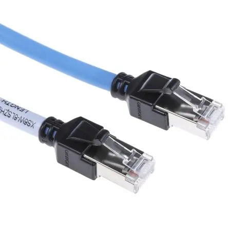 Produktfoto 1 von Omron XS6W Cat6a Ethernet-Kabel, 15 m, Blau 8 Abgeschirmt Geschirmt, Aussen ø 6.3 mm Außen-ø , Raucharm halogenfrei