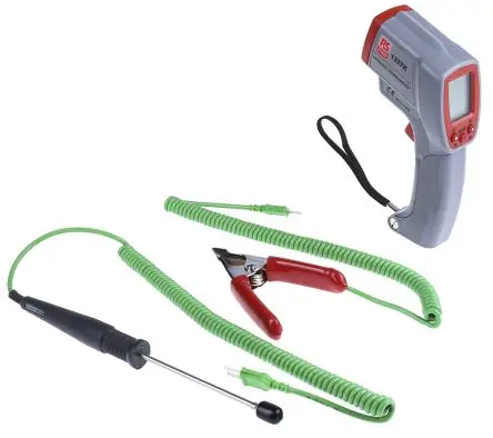 Produktfoto 1 von RS PRO RS1327K Thermometerkit, bis 1350 °C, ±0.1 Reading +1°C %, Fahrenheit, °C, F