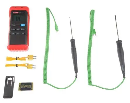 Produktfoto 1 von RS PRO Digitales Thermometer, RS52, Verdrahtet, 2 bis 1300 °C ±0.2 Reading +1°C % max, Messelement Typ K