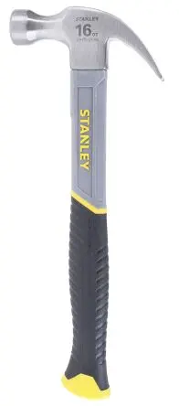 Produktfoto 1 von Stanley Hammer, Klauenhammer aus Kohlenstoffstahl 450 g Fiberglas-Stiel 330 mm