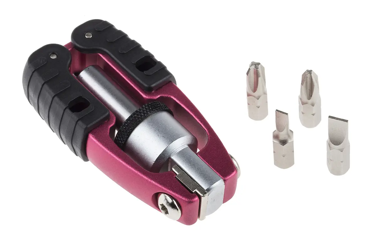 Produktfoto 1 von RS PRO Geschlitzt, Phillips Ratsche Einstellbar CrV-Stahl PH3 Phillips:PH2, PH3, Slotted:4 mm, 6 mm, 4-teilig
