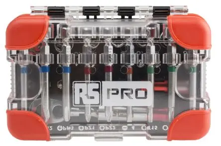 Produktfoto 1 von RS PRO Sechskant, Phillips, Pozidriv, Geschlitzt, Innensechsrund Ratsche Treiberbit CrV-Stahl Hex 3, Hex 4, Hex 5, Hex
