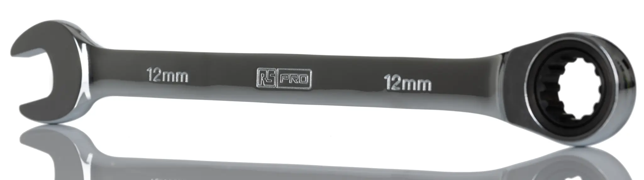 Produktfoto 1 von RS PRO Ratschenschlüssel 12 mm, CrV-Stahl, Länge 169 mm