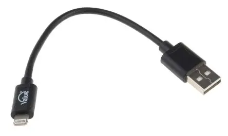 Produktfoto 1 von RS PRO Stecker IC-Buchse USB-Kabel, USB Typ A Stecker / Lightning, 150 mm USB 2.0 Schwarz