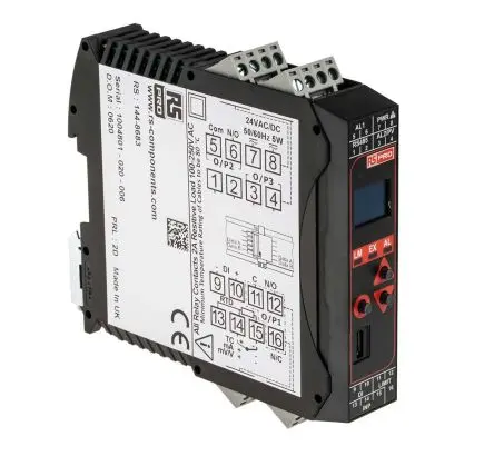 Produktfoto 1 von RS PRO MVR PID Temperaturregler DIN-Hutschiene 3, 2 x Relais Ausgang/ Thermoelement, Widerstands-Temperaturfühler (RTD),