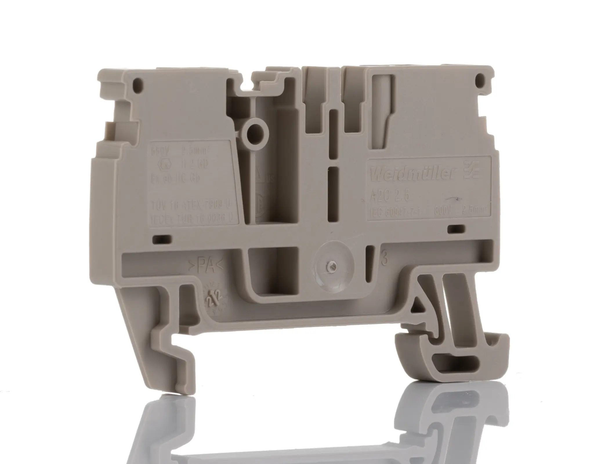 Produktfoto 1 von Weidmüller Anschlussklemmenblock DIN-Schiene 1 Beige, 2.5 mm², 800 V Einsteck-Anschluss ATEX